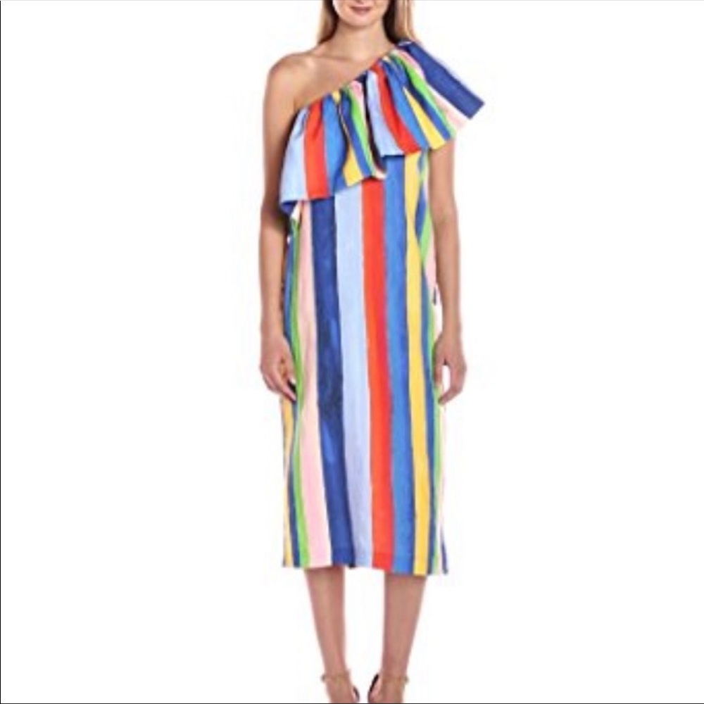Mara Hoffman Linen blend one shoulder dress